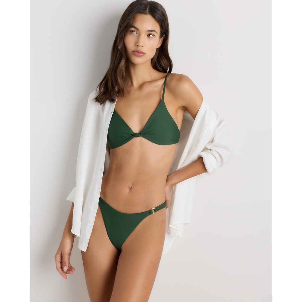 Quince Deep Green Knot Bikini Top